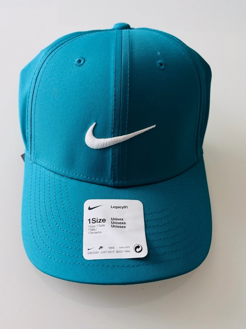 Nike Teal Dri Fit Legacy91 Adult Unisex Golf Hat Bright Spruce Cap Brand new.